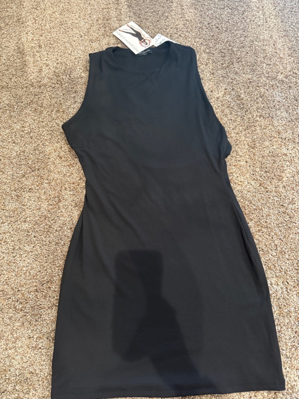 naked wardrobe Black Sleeveless Mini Sheath Dress